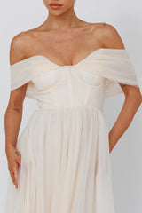 Dreamers & Lovers Off-Shoulder Maxi Dress Vanilla
