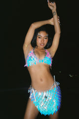 River Festival Shiny Sequins 2 Piece Set Purple