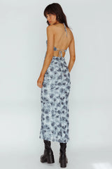 Alivia Tied Back Maxi Dress Floral Black