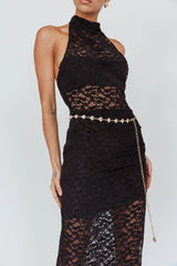 Leia Rhinestone Belt Gold
