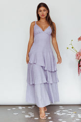New Vibes Layered Hem Maxi Dress Lilac