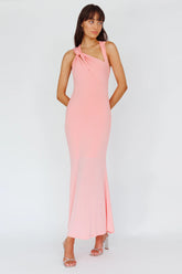 Karyl Shoulder Sash Midi Dress Apricot
