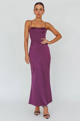 Teneal Lace-Up Back Maxi Dress Plum